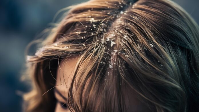 Dandruff on girls hair